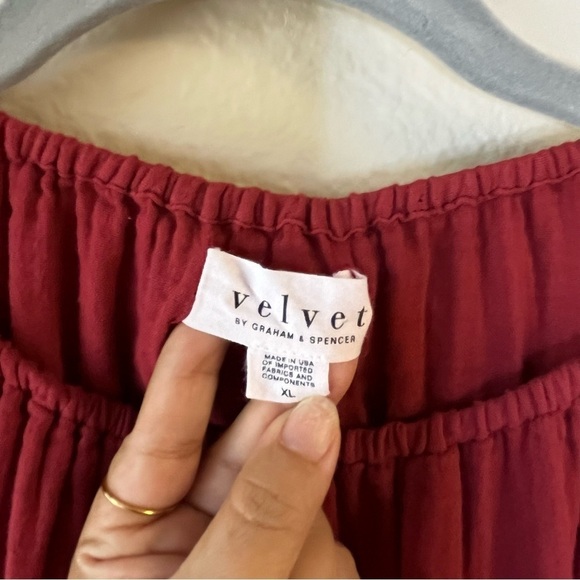 VELVET By Graham & Spencer, Viviana Cotton Gauze Dress, Long Sleeve, Size XL - Picture 5 of 11